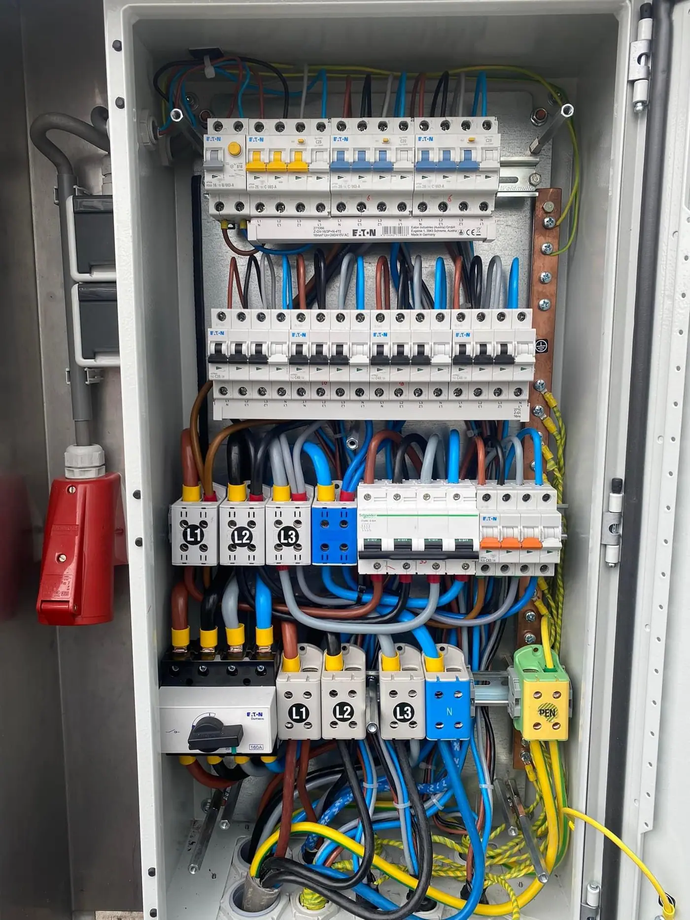 Tablou electric cu protecții și priză industrială